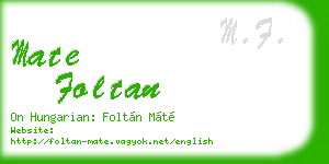 mate foltan business card